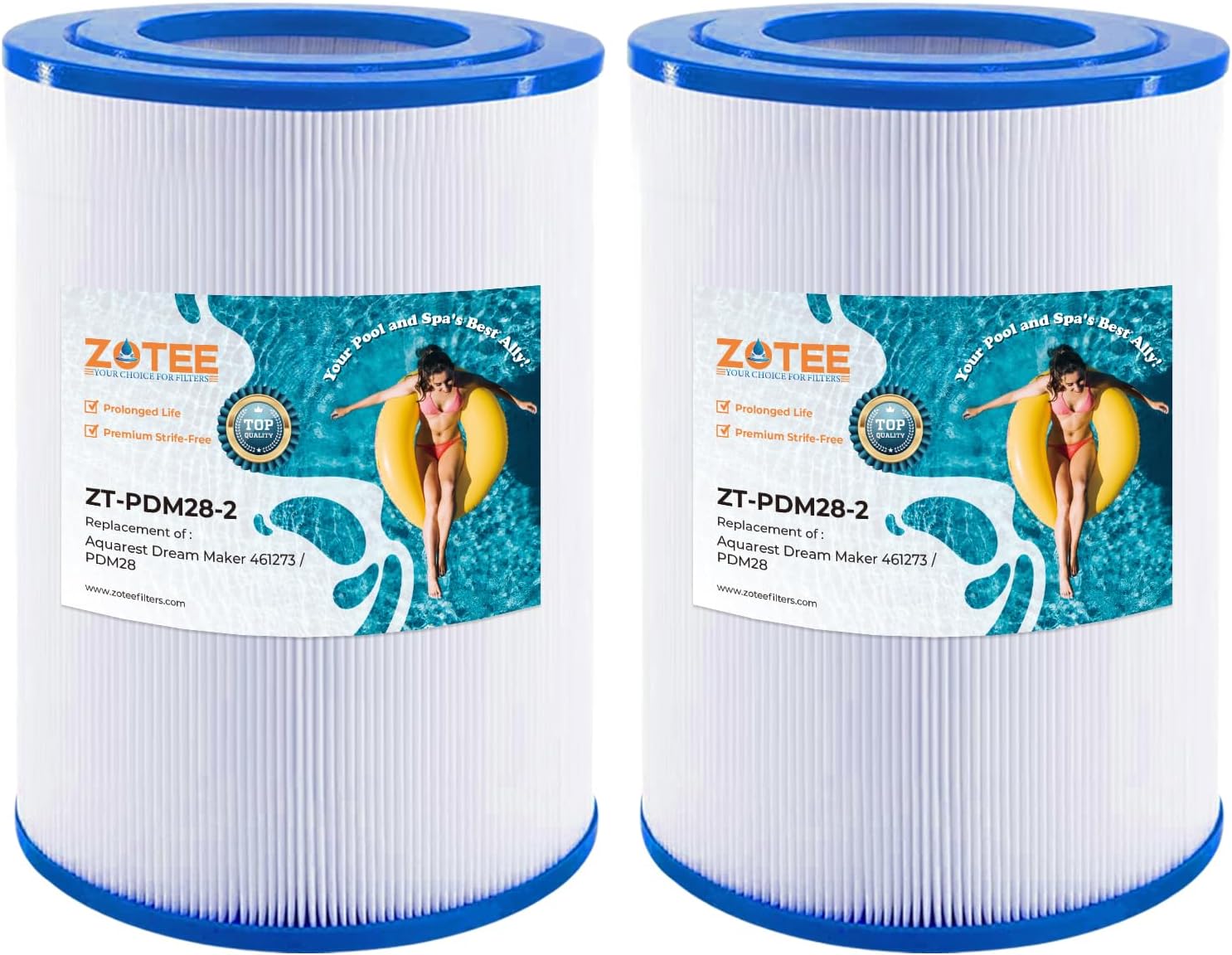 ZOTEE Hot Tub Filter Replacement for Spa Filter Aqua Crest PDM28 461273, Dream Maker 2 Pack