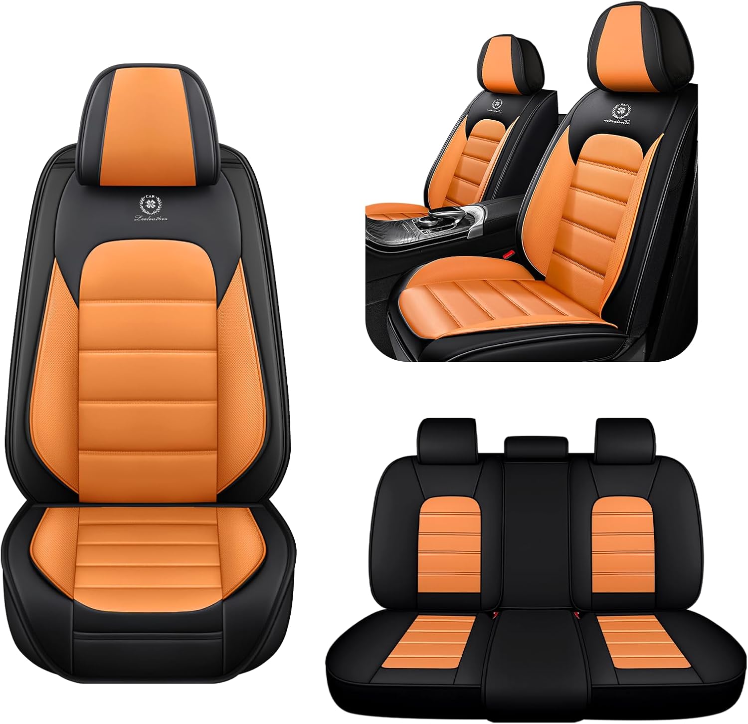 5 Seat Covers for Dodge Durango 2006-2026 Breathable Car Seat Covers,Anti-Slip Waterproof Car Seat Protectors with Airbag,Automotive Vehicle Cushion with Storage Pockets (Standard,Orange)