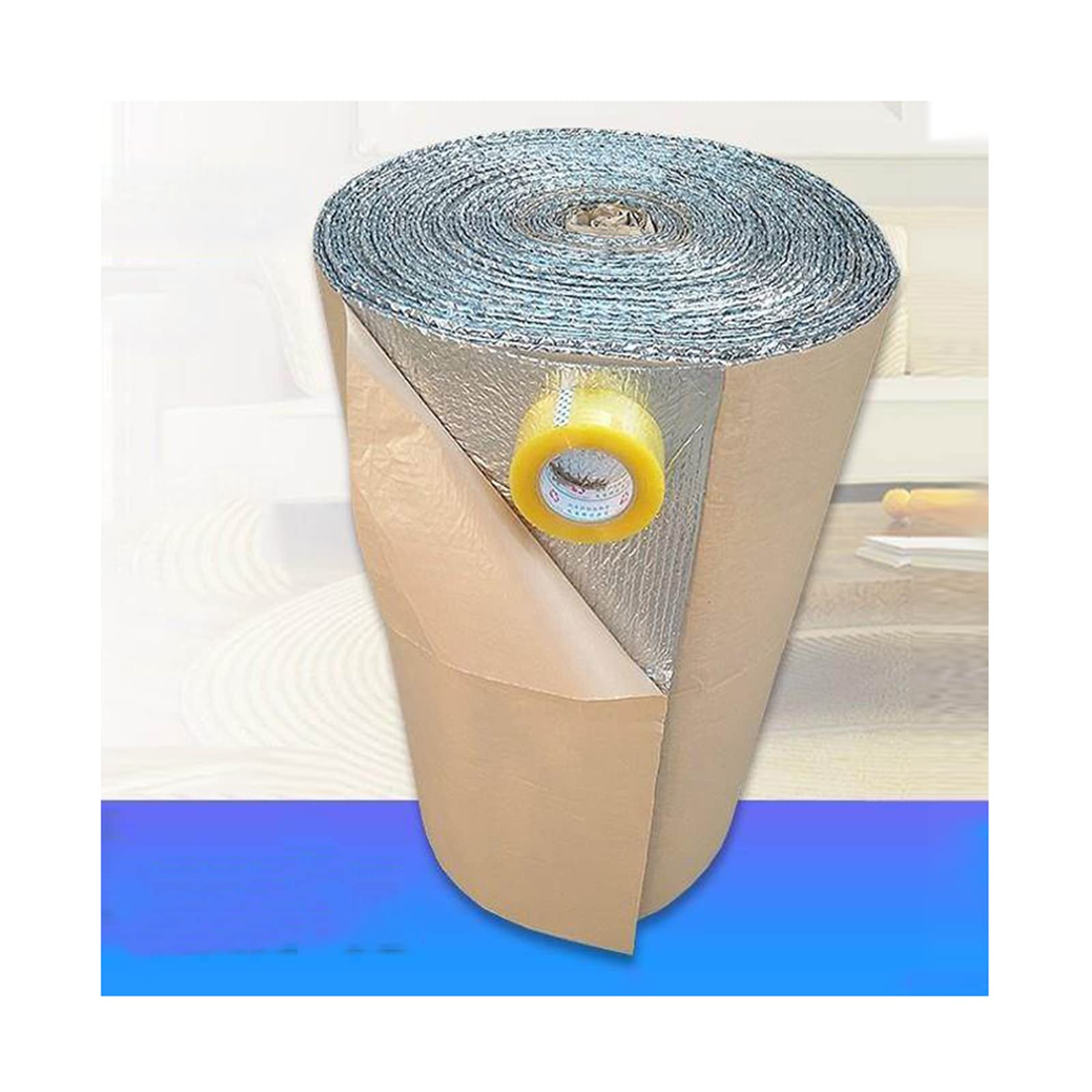 Insulation roll， Reflective Insulation Roll Double Bubble Foil Multiple Sizes Thicknesses for Attics Windows Garages RVs Ducts(3mm(thk),1*6M(6m²))