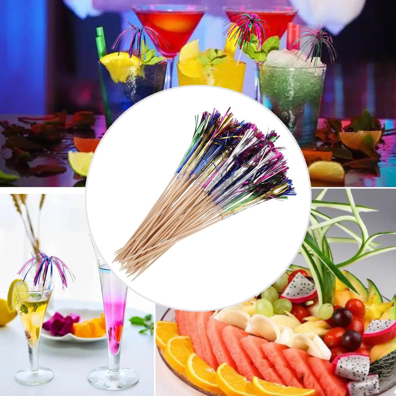 100 Piques Apéritifs De Noël En Bois – 14 Motifs Festifs, Longueur 12 Cm, Pour Cocktails Et Décoration - 11