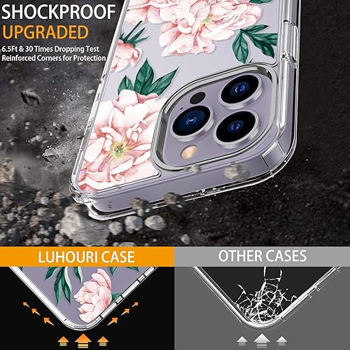 Miniatura 3 de LUHOURI Funda para iPhone 15 Pro Max con protector de pantalla - Funda transparente - Diseños de moda para mujeres y niñas - Funda protectora