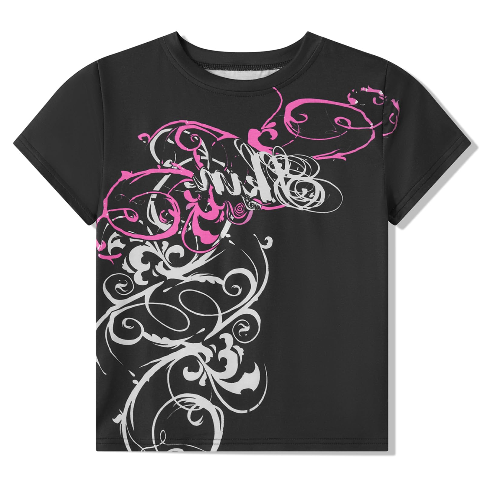 Womens Y2k Graphic Baggy Tees Shirts 2000s Gothic Grunge Emo Tops Fairycore Clothes