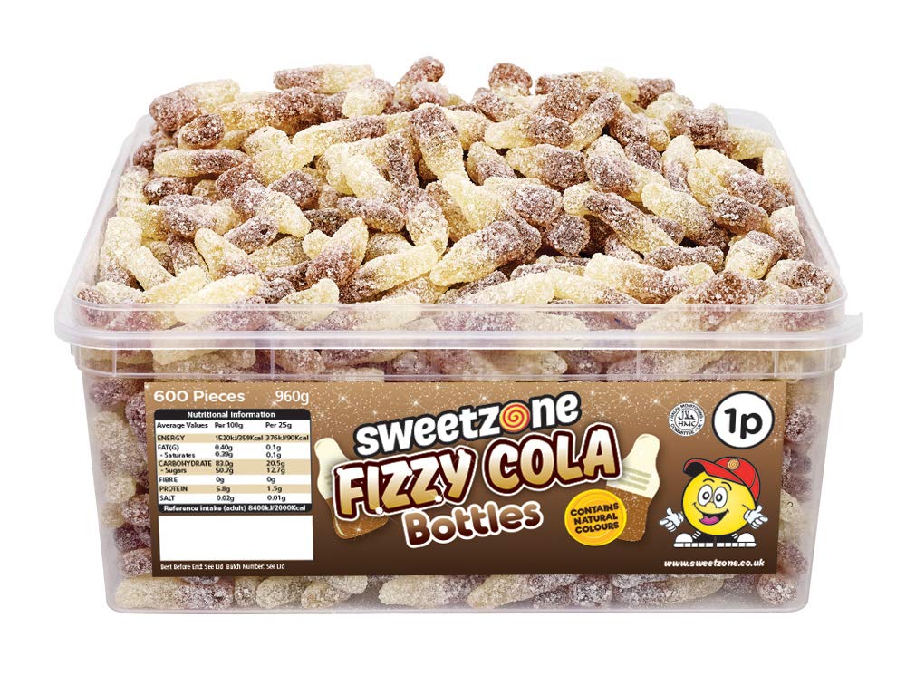 Sweetzone’s Tub Filled With Cola Bottle Shaped Fizzy Sweets 600