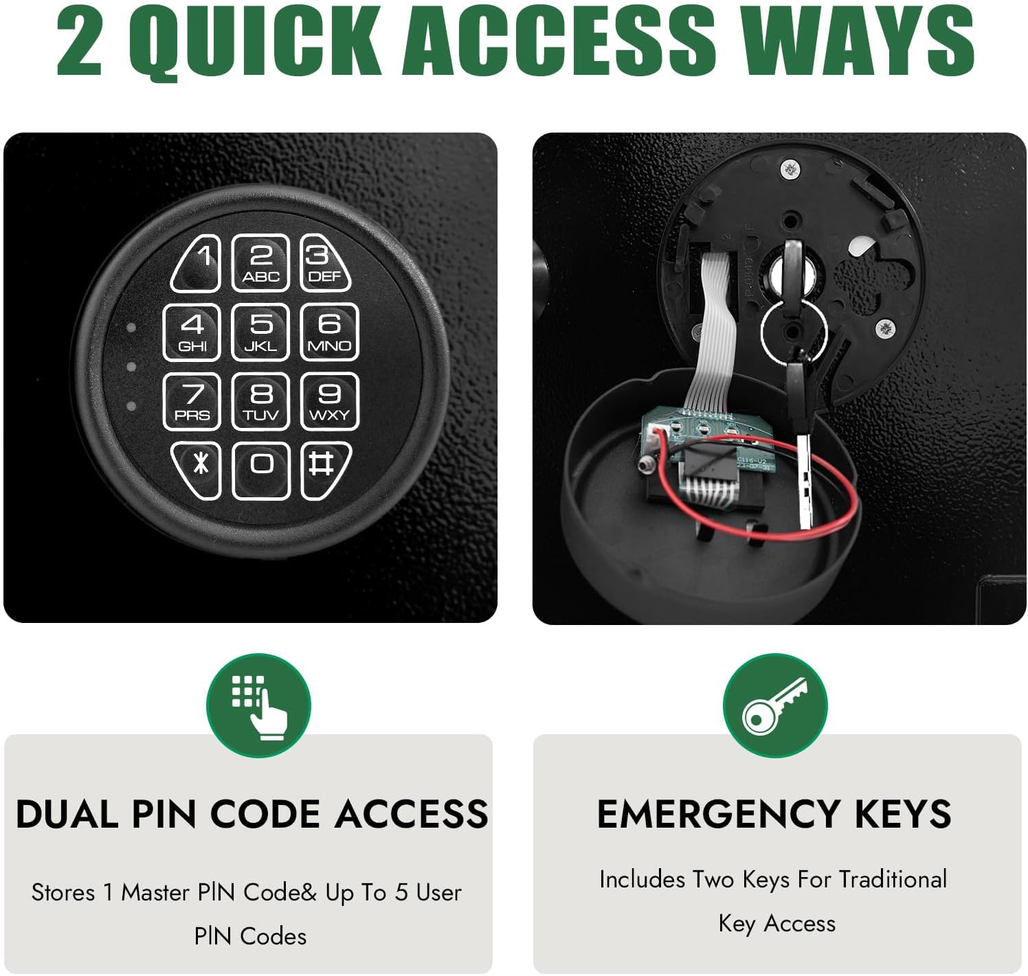 9.5 CUB Drop Safe Heavy Duty Dual Door Safe Box Fireproof Waterproof Money Safes Box withDigital Combination and Anti-Fishing & Free Fireproof Bag for Home Office Jewelry Documents