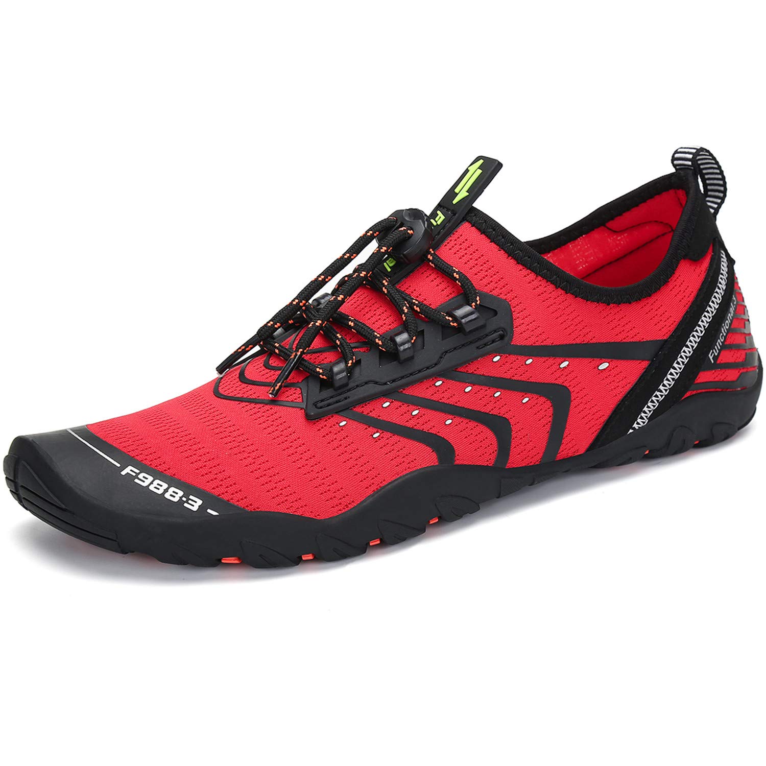 SAGUARO Zapatillas de Playa para Hombre Mujer Transpirable Ligero Zapatos de Surf Agua Antideslizante Escarpines Natación Secado Rápido Water Shoes, Surf Rojo 41
