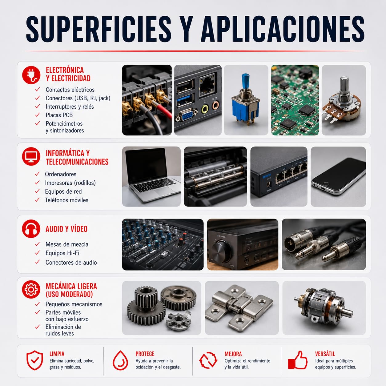 CABLEPELADO Spray Limpia Contactos Profesional 250 ml – Limpieza y Lubricación Ligera para Circuitos y Equipos Electrónicos – Secado Rápido – Lubrilimp (Residuo 1)