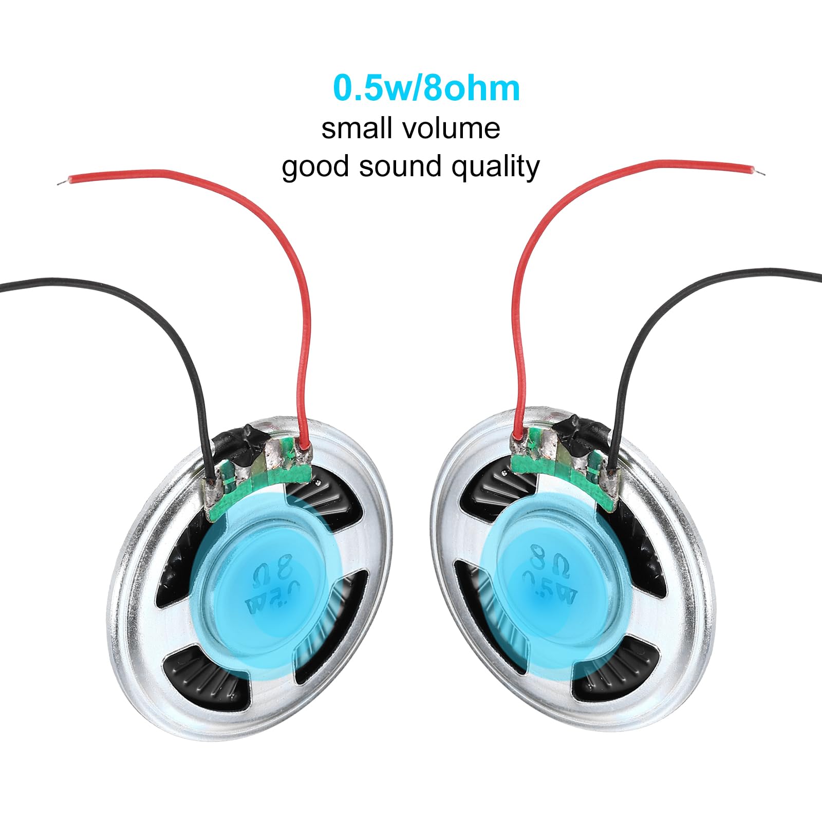 QUARKZMAN 4Pz 0.5W 8 Ohm Rotondo Mini Altoparlante-Guscio Metallico Interno Micro Magnete Speaker Per Piccoli Altoparlanti-DVD EVD Multimediale Mobile Radio