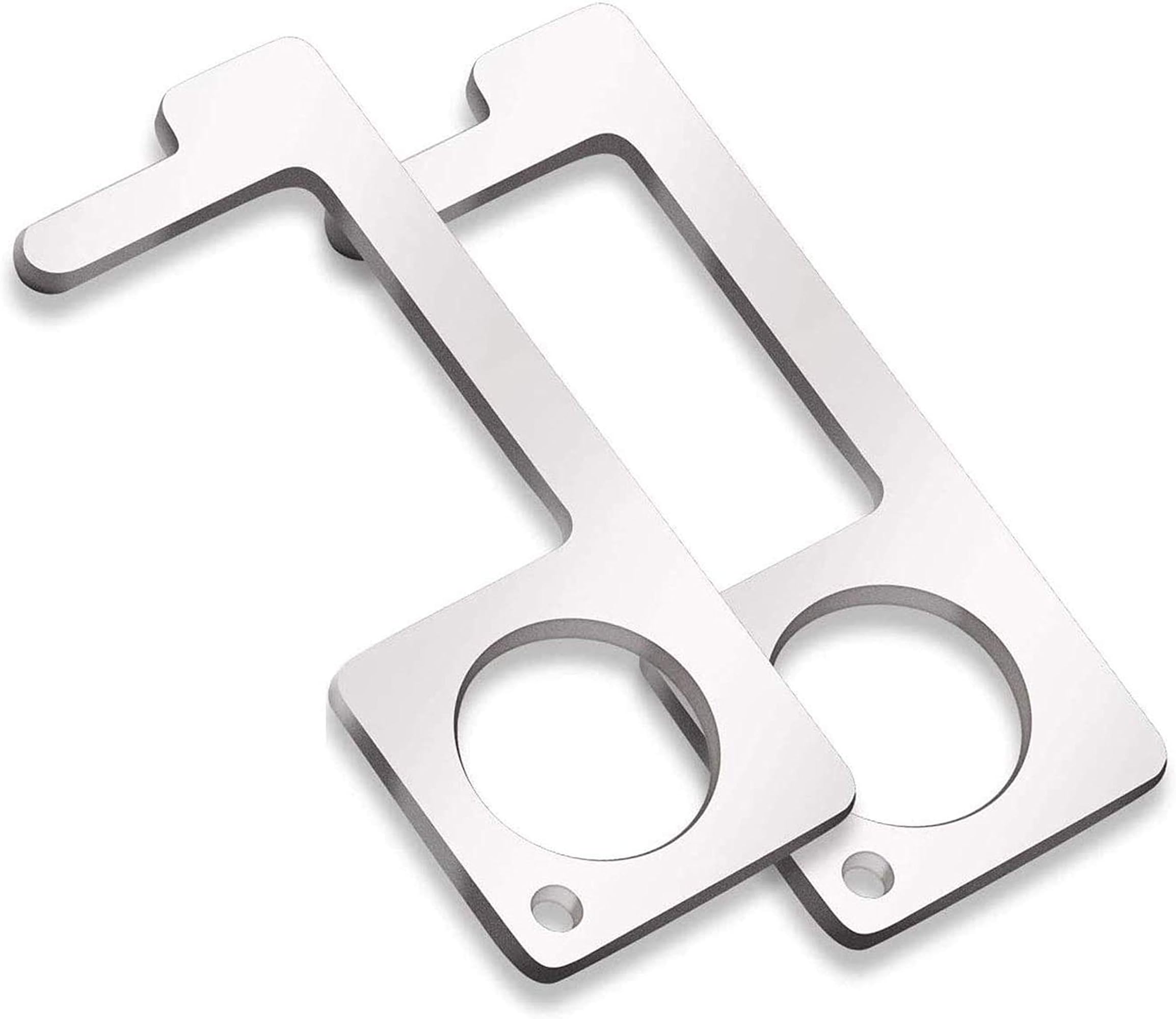 Contactless EDC Door Opener, Brass No-Touch Door Opener, Easy to Carry, Key Tool for Outdoor Public Door Handle Touchscreen Button, Keep Hands Clean (2PCS)