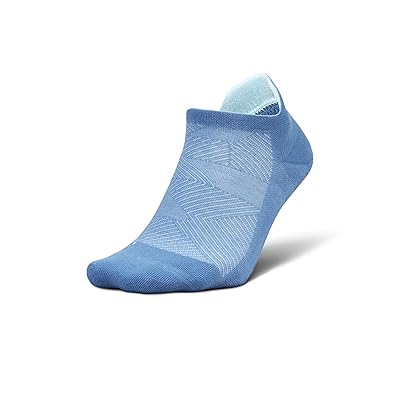 Feetures Elite Max Cushion Grip No Show Tab Quarter Length Socks Shoes Flex Blue