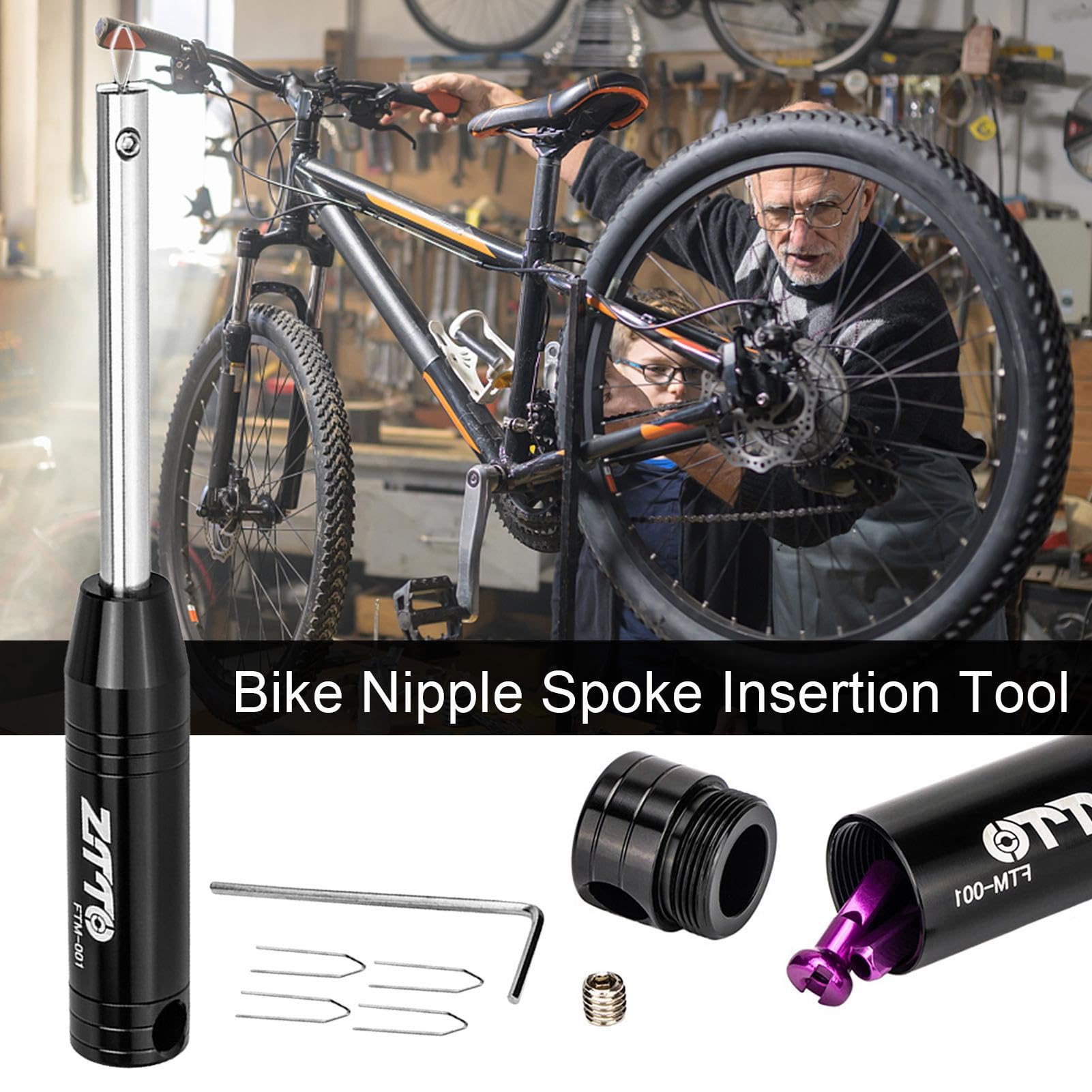 Strumento Per L'inserimento Del Capezzolo Del Raggio Della Bici Riparazione Della Bicicletta Con Punta Per Vite In Acciaio Inossidabile 95393975