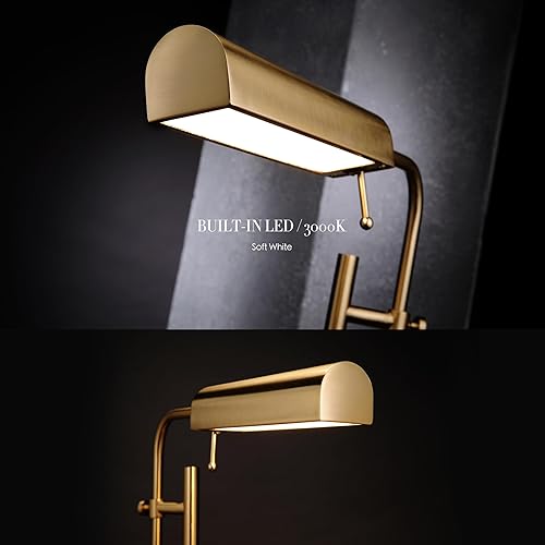 Miniatura 5 de O'Bright Cedric - Lámpara de pie ajustable para farmacia, diseño industrial para lectura, manualidades, trabajo, LED de 10 W, altura de 45 a 61