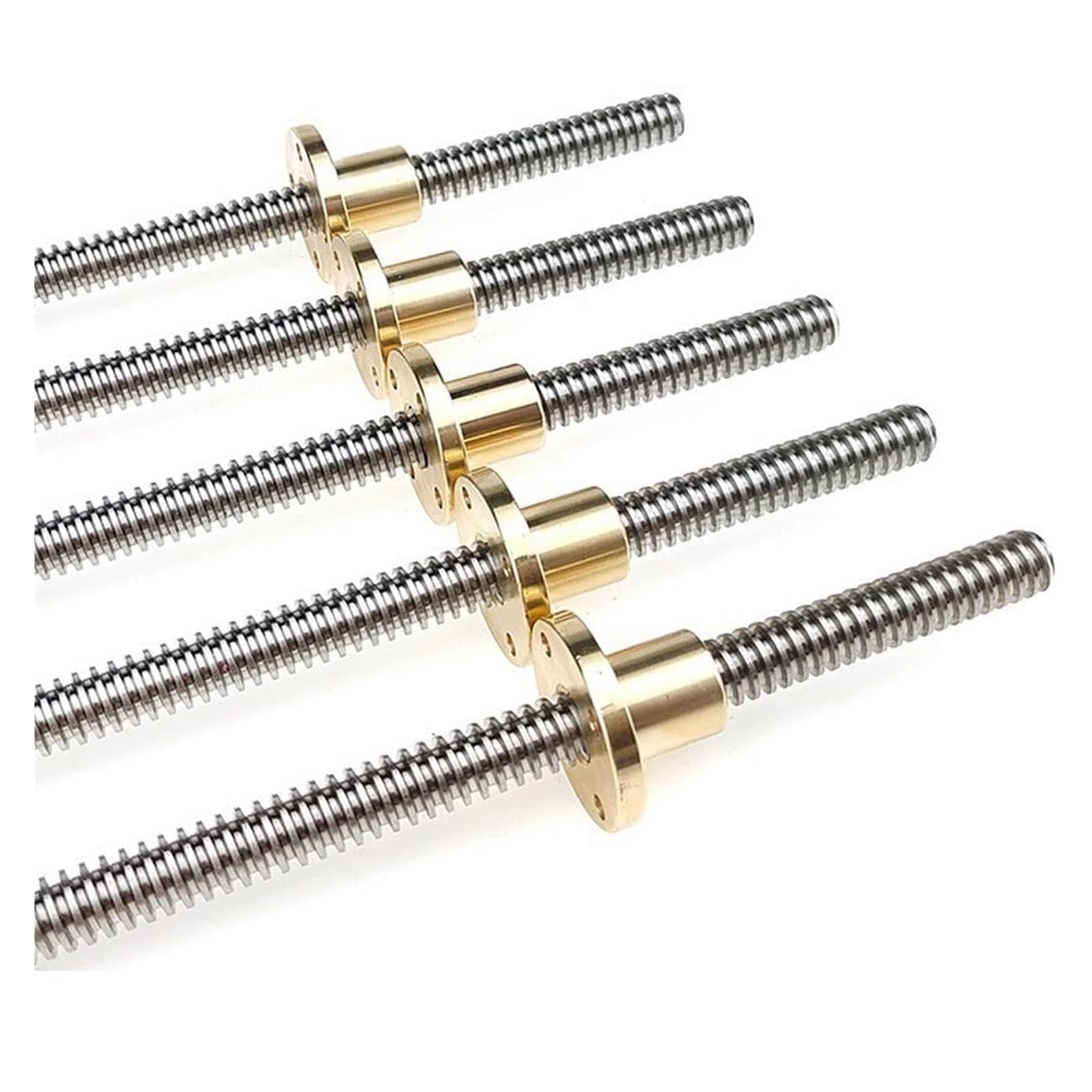 1 szt. Części do drukarek 3D Śruba pociągowa T6, skok 1 mm, długość 1 mm, śruby trapezowe ze stali nierdzewnej 100 mm-1000 mm z nakrętką miedzianą(1000mm)