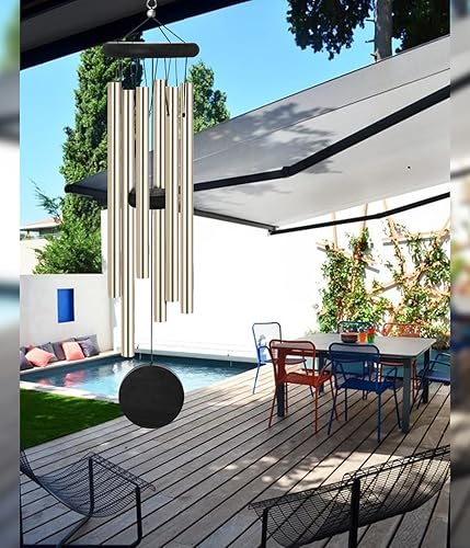 Miniatura 4 de Campanillas de viento conmemorativas para exteriores con 6 tubos de aleación de aluminio y gancho, campanillas de viento para decoración del hogar,