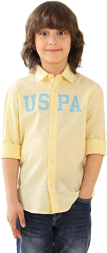 USPA Kids Boys Brand Printed Regular fit Shirt
