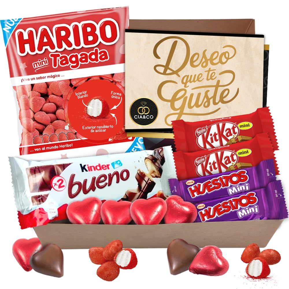 Cajita Regalo Original con 17 Chocolates Kinder Bueno, Cards, Kinder Chocolate, Twix, Mars, Kit Kat, Huesitos, Galleta Lotus Biscoff y Mucho Más · Día de la Madre · Con Tarjeta y Texto Personalizada — view 9