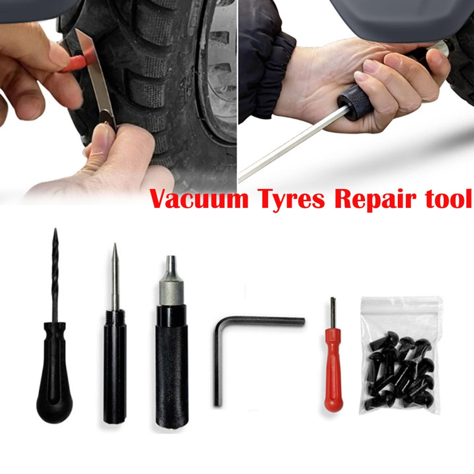 Kit de Reparación de Neumáticos de Fácil Manejo, Accesorios Prácticos de Calidad Y Herramienta para Reparar Neumáticos.