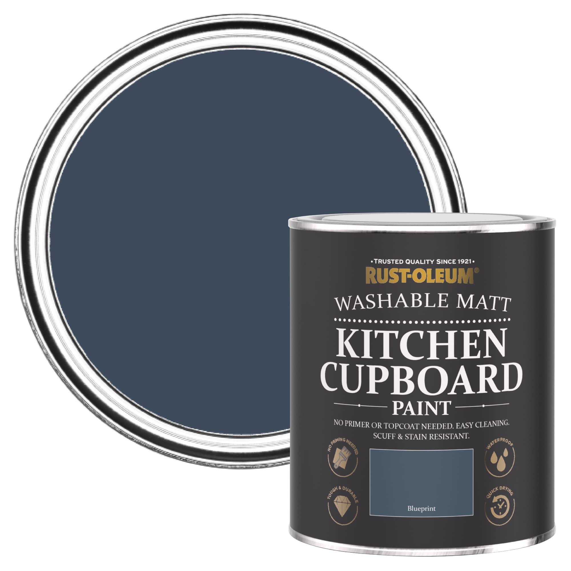 Rust-Oleum Kitchen Cupboard Paint 750ml Matt Blueprint Washable