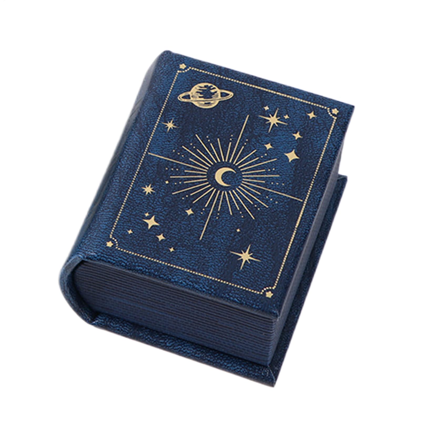 Estuche de Anillos Organizador para Almacenamiento de Joyas con Forma de Libro Cierre Magnético