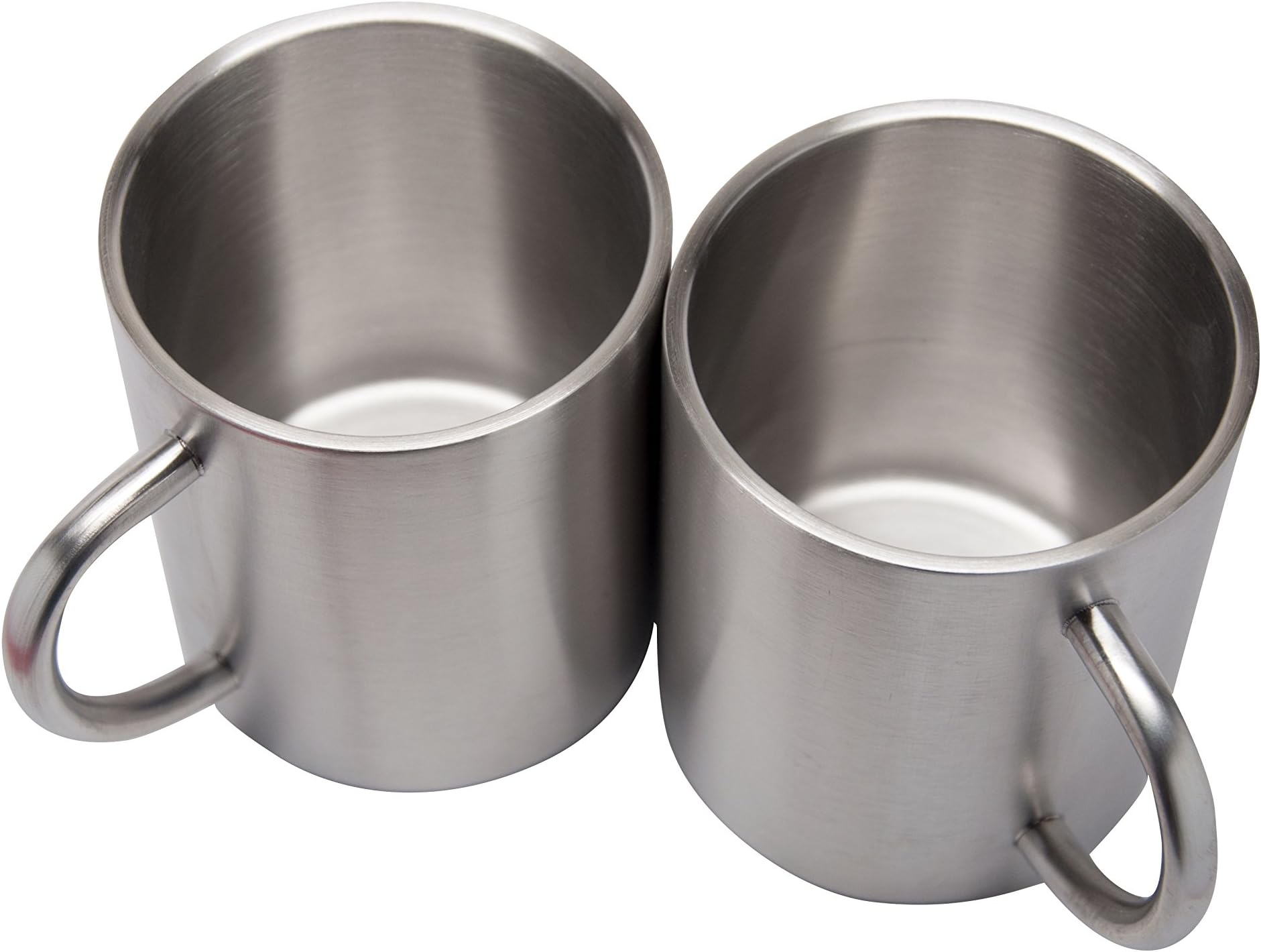 2 Pack Stainless Steel 15 Oz Double Walled Camping Cups 100% BPA Free Metal Mugs Outdoor Camp Cookware Military Surplus BBQ Hunting Accessories Bar BQ 4 Inch