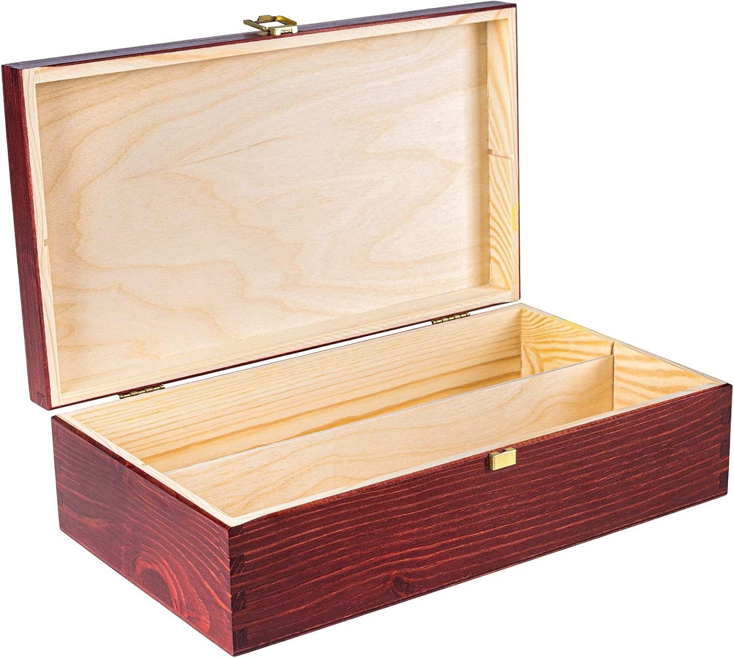 Red Wine Wooden Box Gift Storage | 2 Bottles | 13.77 x 7.87 x 3.93 in (+/- 0.5in) | Wood Holder Lacquer | Box for Christmas, Birthday, Wedding, Valentine’s Day, Anniversary
