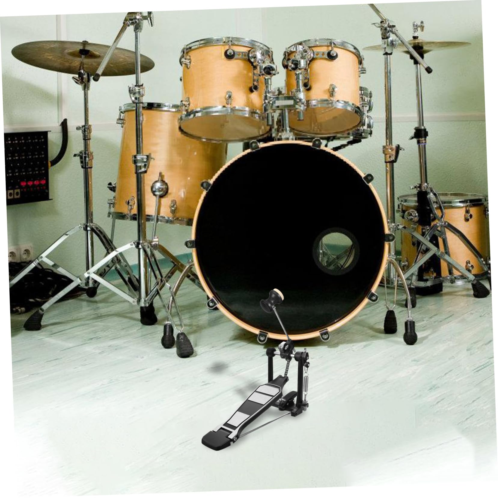 UPKOCH Pedale Singolo per Batteria in Lega di Alluminio e Base Allargata Design Antiscivolo per Esercitarsi nella Tecnica del Jazz e Batteria Elettronica