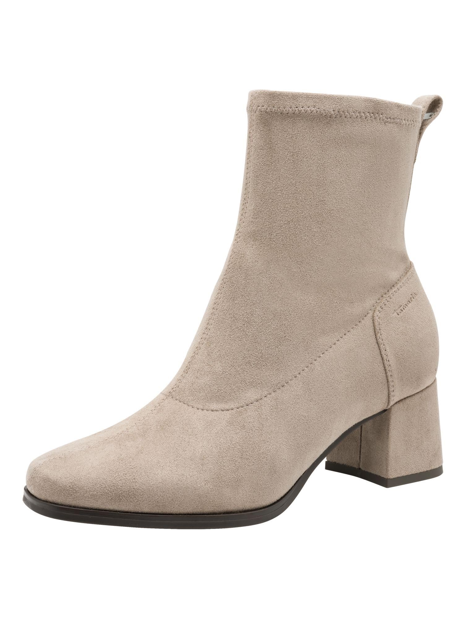 Tamaris Comfort Women’s Pointed Ankle Boots with Block Heel, Grey, 3,5 UK