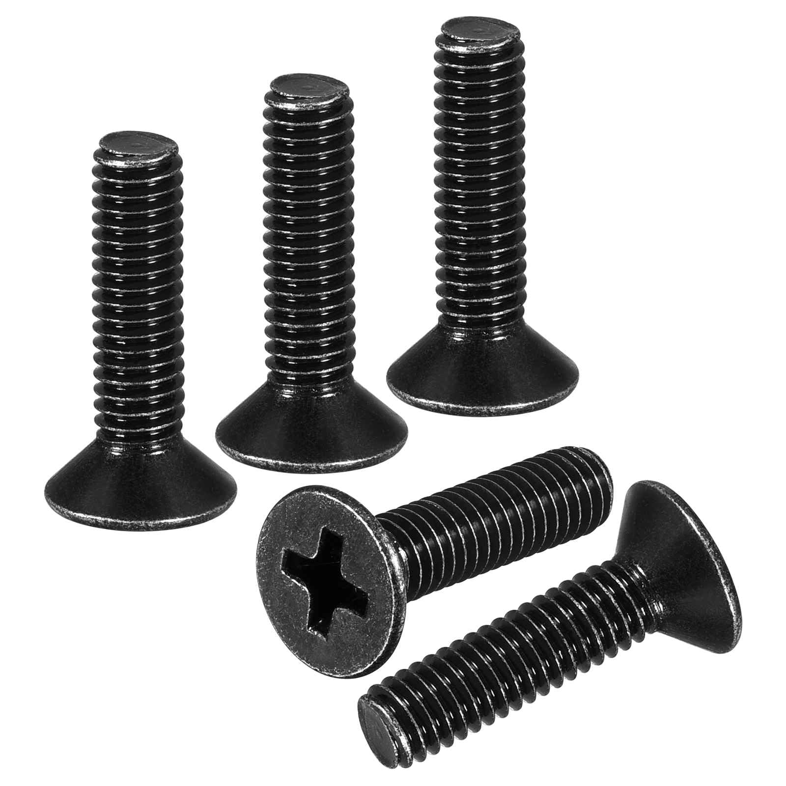 DTGN M4-0.7x16 Flat Head Countersunk Machine Screws - 50pcs - Good for Furniture and Machinery - 304 Stainless Steel Phillips Machine Screws Bolts - Black Oxide Finish