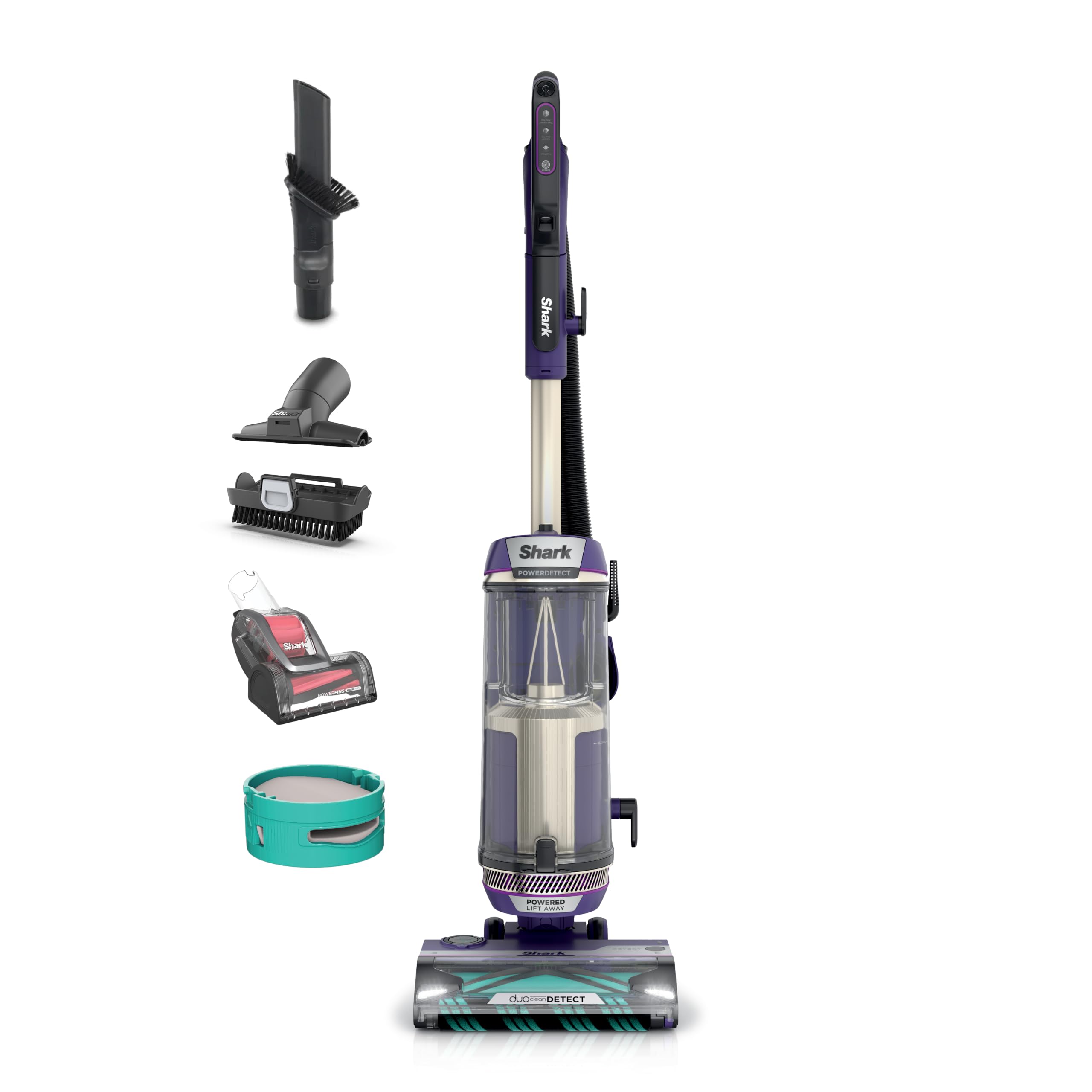 Shark PowerDetect Upright Vacuum, HEPA Filter, Lift-Away, Eggplant, AZ4002 | DuoClean Detect, Dirt, Edge, Floor & Direction Sensors, Powerful Suction for Pet Hair Pickup, No Hair Wrap, Odor Neutralizer
