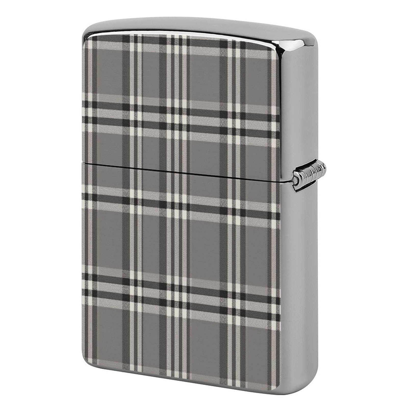 Fekiloot Style Gray Plaid Lines Lighter Case Cover Lighter Holder