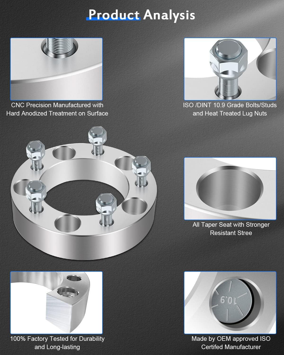 ECCPP 5x5.5 to 5x5.5 Wheel Spacers 1 inch 5x139.7mm fit for 1997-2001 for Dodge Ram 1500 Van| 1992-2002 for Ford E-150 Econoline| 2003-2005 for Ford E-150 Club Wagon-2PCS