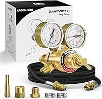 ARCCAPTAIN Argon CO2 MIG TIG Welding Regulator with 8.2FT Hose, 0-4000 PSI CGA580 Inlet, 0-30 CFH Brass Body