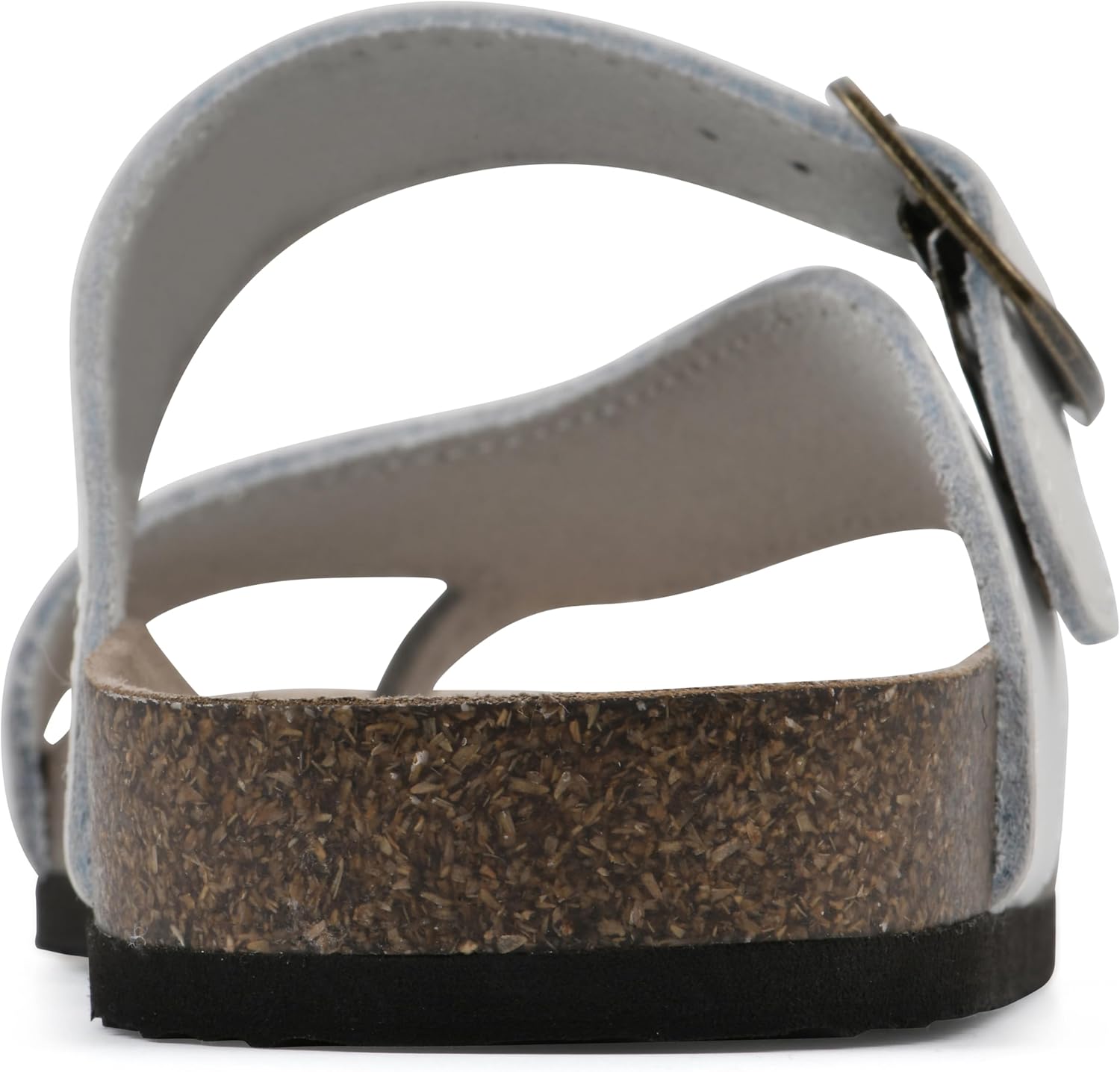 WHITE MOUNTAIN Carly Signature Comfort-Molded Footbed Sandal, White/Leather, 5 M - Image 5