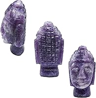 Vista 65 de Amazing Gemstone Black Obsidian Crystal Buddha Head Statue for Zen - Buddah Decor Statue Figurine for Meditation - Adornos Decoraciones Para Salas