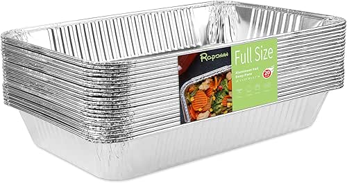 20-Pack Heavy Duty Full Size Aluminum Foil Deep Pan, 21”x13“