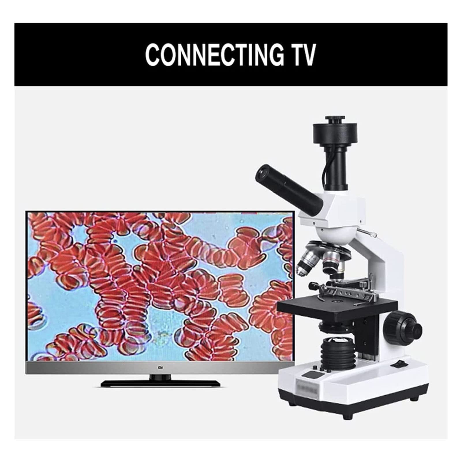 Microscopio Digitale LCD, 40x- 400x (aggiornabile a 2000x), microscopio binoculare HD Biologico Professionale da Laboratorio, microscopio con Zoom TV, Microscopio Digitale