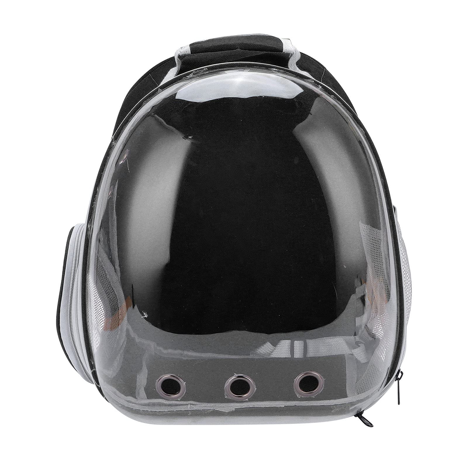 EMUKOEP Zaino Trasparente a per Gatti per Animali Domestici con Ampi Fori di Ventilazione e Tracolla Che Assorbe il Sudore per un Facile Trasporto (Versione aggiornata nera)
