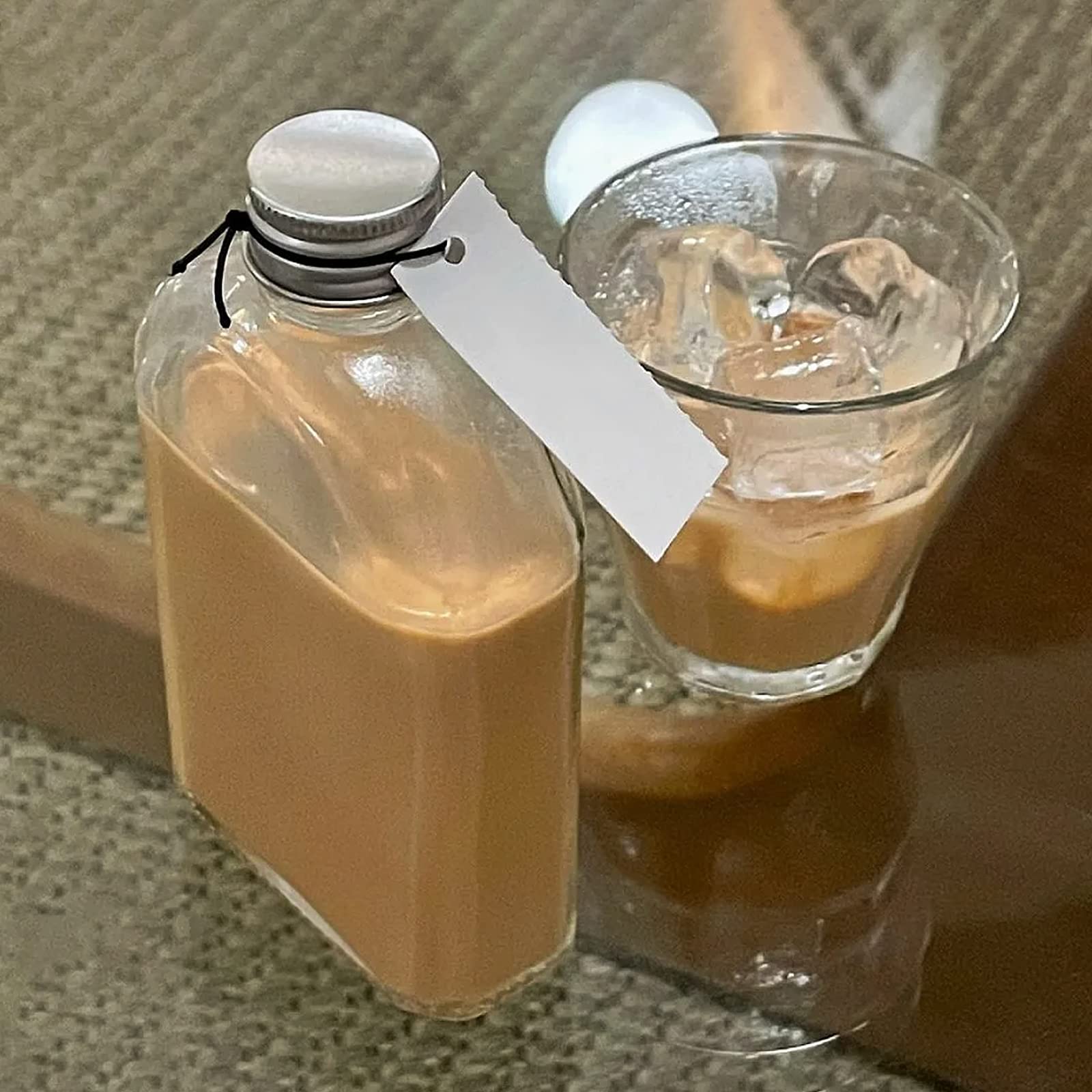 Lot de 36 bouteilles de jus en plastique avec couvercles en aluminium, bouteilles vides transparentes avec bouchon à vis, bouteilles de jus réutilisables pour jus, lait