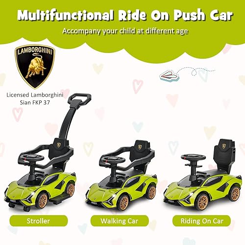 Miniatura 2 de INFANS Lamborghini - Cochecito de bebé 3 en 1, con licencia y asa de empuje, música, USB, faro, almacenamiento debajo del asiento, juguete para