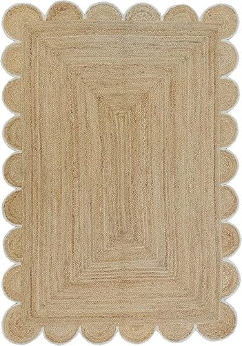 Handwoven Natural Jute Scalloped Area Rug 2 x 16 Off