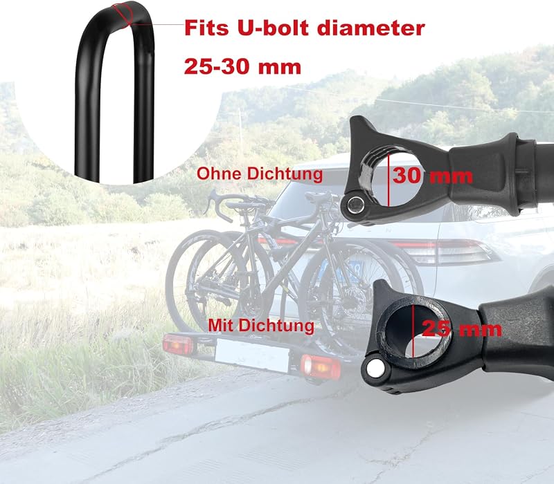 TEOV Kerékpártartó 3 db-os szett U-záras bicikli rögzítő 25-45 cm