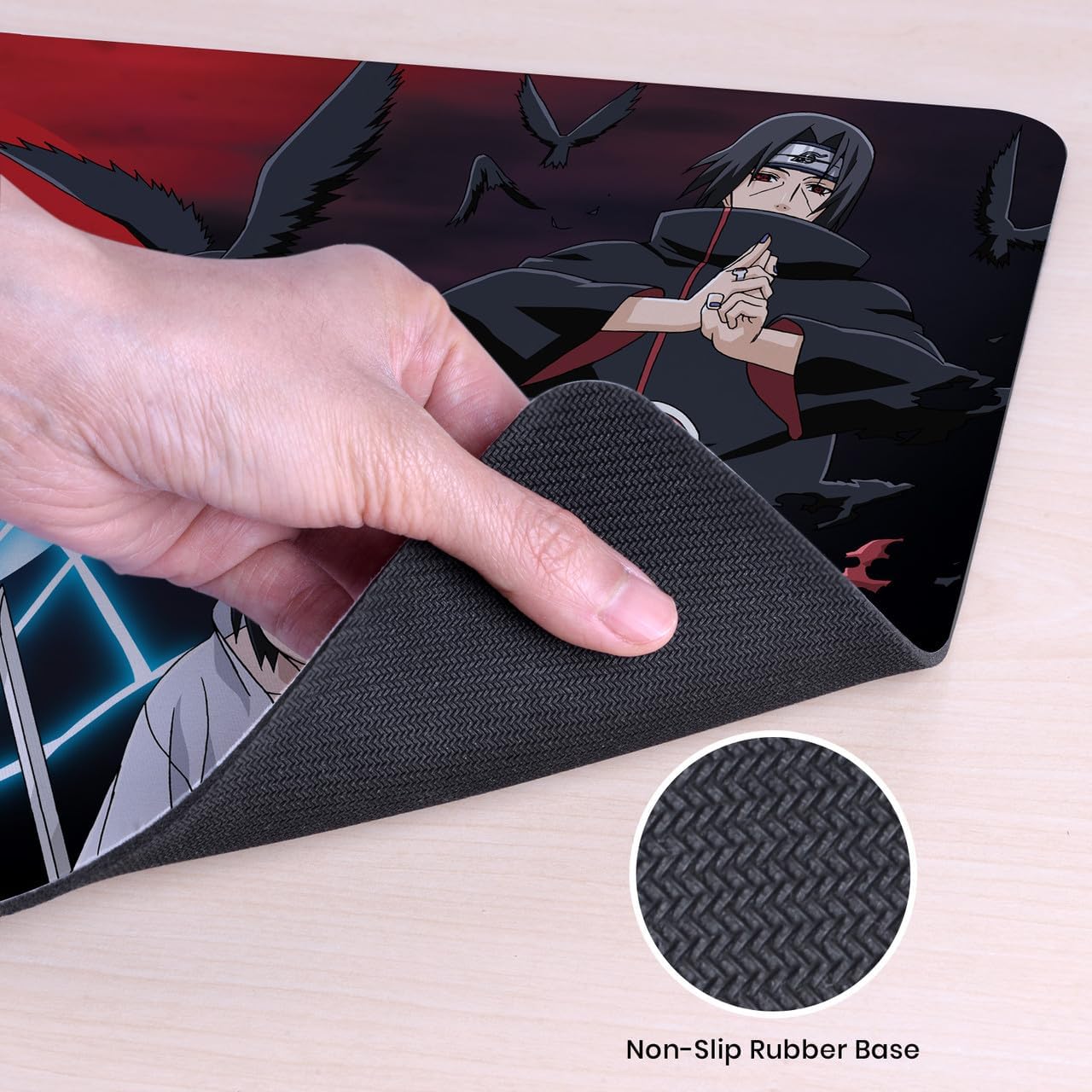 Head Case Designs Officially Licensed Naruto Shippuden Itachi and Sasuke Graphic Art 23.62 x 11.81 x 0.12 inches (600 x 300 mm) - L Gaming Office Desk PC Keyboard Mouse Mat Pad