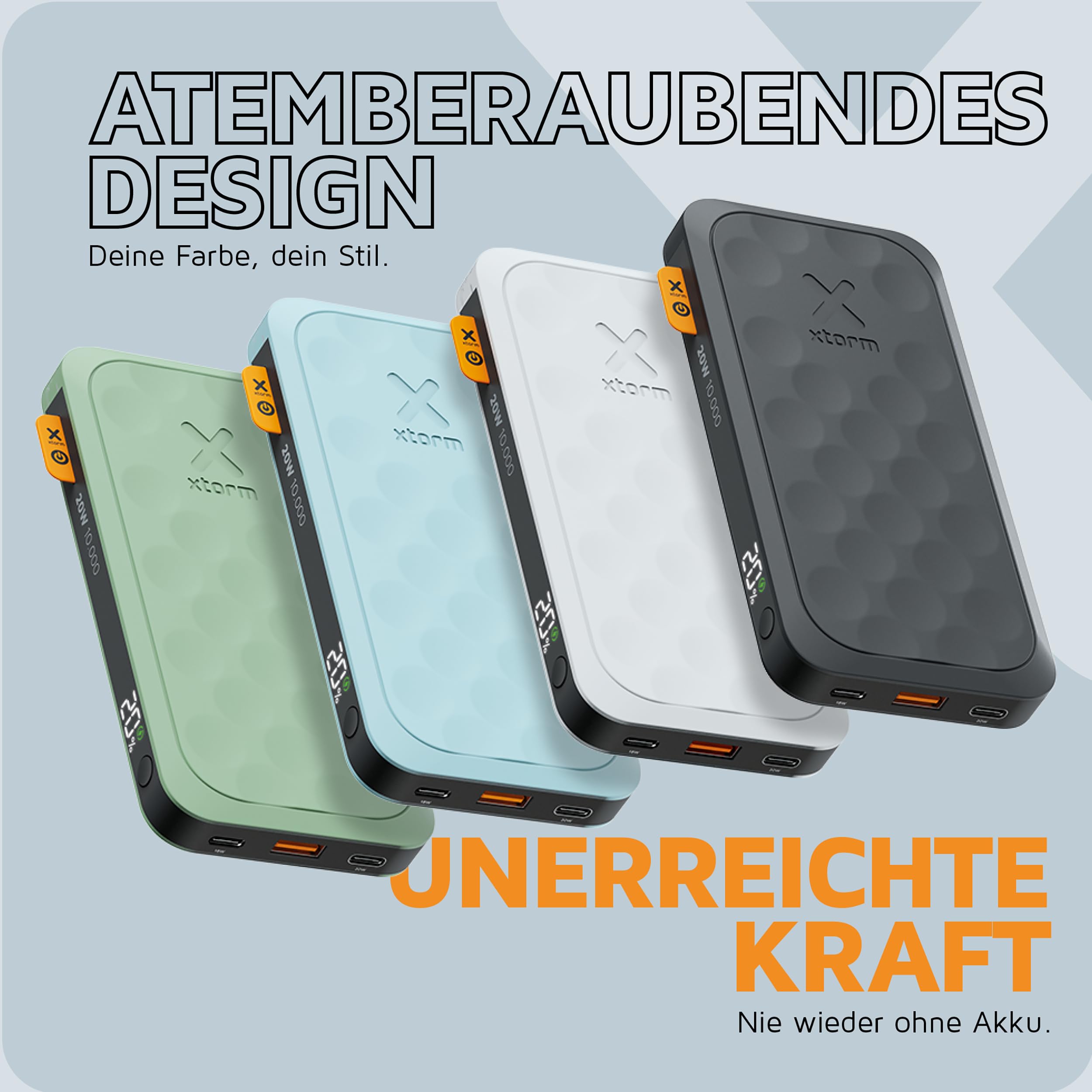 Xtorm Fuel Series 5 Power Bank 10000 mAh 20 W USB-C PD plastik z recyklingu GRS Premium Dusk White FS5100U