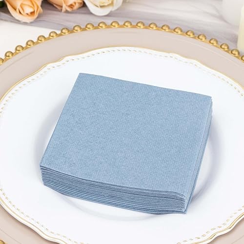 Miniatura 8 de Efavormart - Paquete de 20 servilletas de papel Airlaid de papel suave con tacto de lino azul polvoriento, altamente absorbentes, desechables