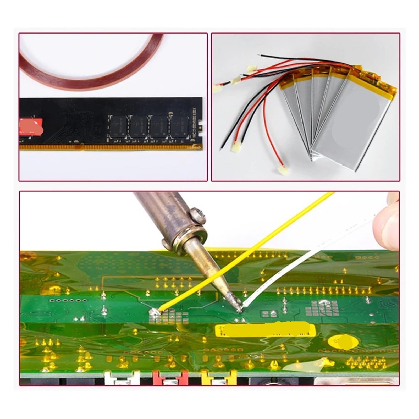 Cinta BGA De Calor Alta Temperatura, Aislamiento Térmico, Adhesivo Poliimida, Protección Aislante Tablero Impresión 3D para Enmascarar, Soldar, Electricidad(2 rolls,33.0M_0.06MM_45MM)