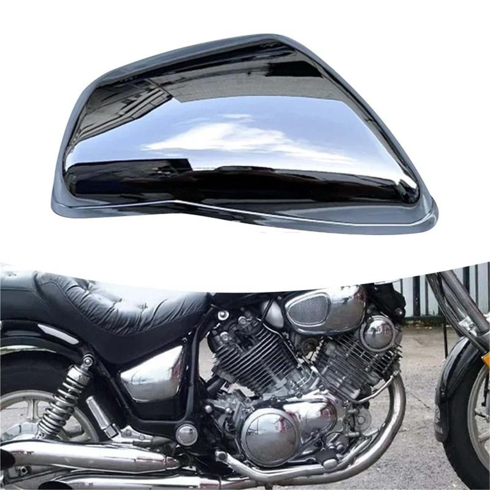 Battery Top Cover Osłona boczna akumulatora motocyklowego, chromowana, pasująca do Yamaha XV700 XV750 1000 1100 Virago 1984-up(Left Right)