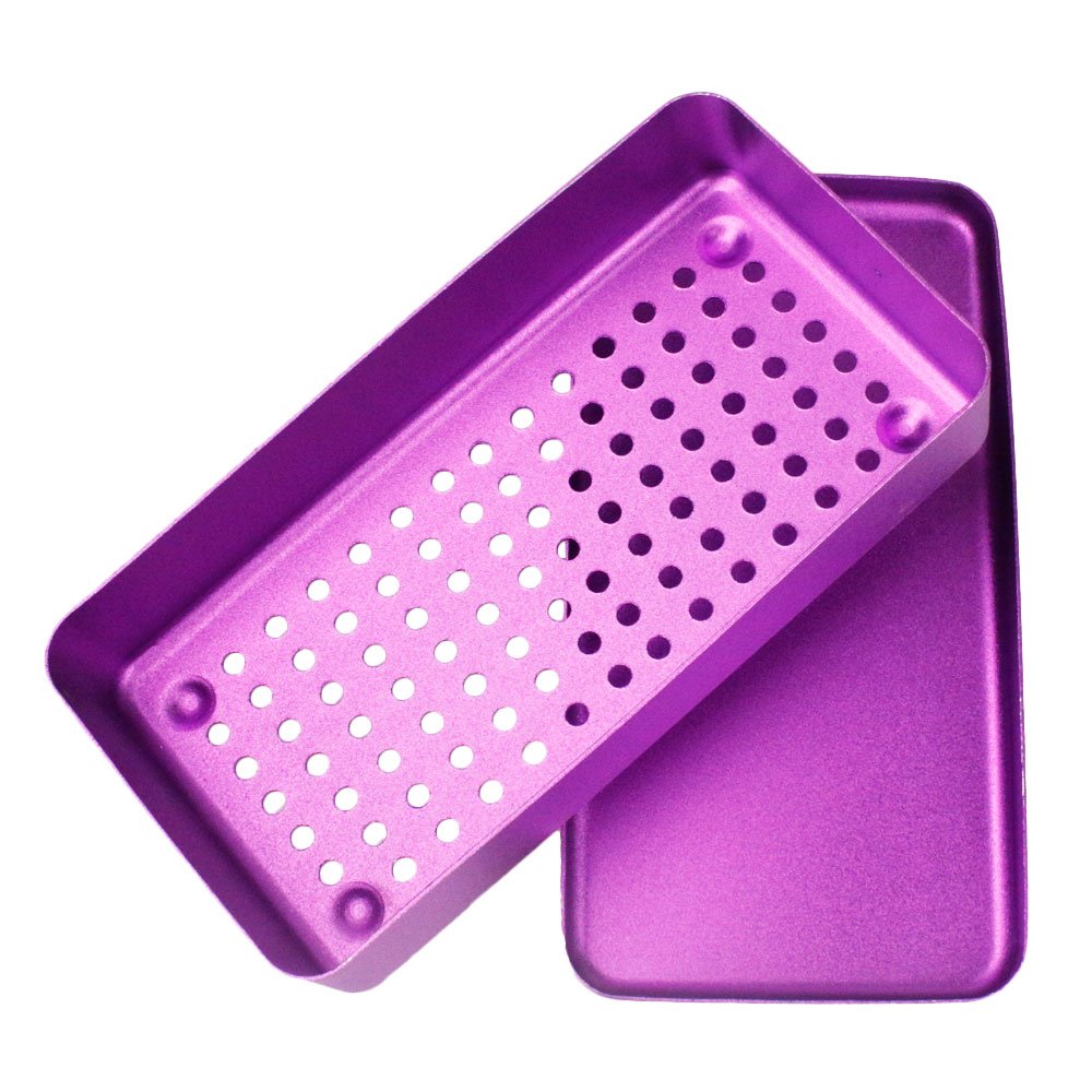 Melleco Purple Earlywish Dental Instrument Disinfection Box Tray For Scaler Handpiece Tool Bur Endo Tip