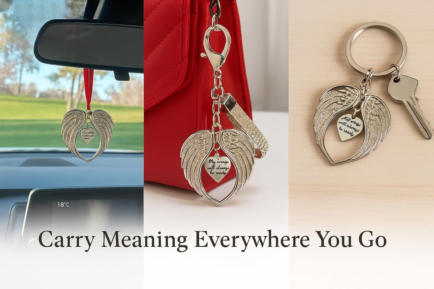 Key chain for Women, Girl Charms for purse, Cute decorative angel wings for an Ornament, Cute keychains for Women. - Image 9