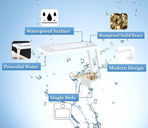 Miniatura 3 de SHUNLI Grifo de baño moderno de diseño creativo, grifo de lavabo de baño de un solo agujero, latón macizo de una sola manija, grifo mezclador