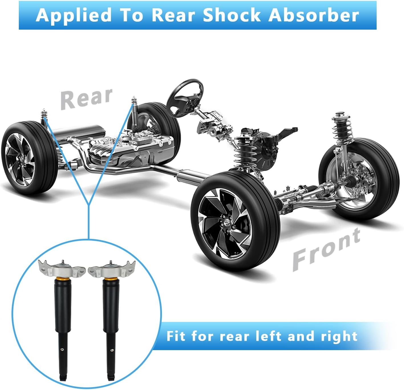 Rear Shock Absorber Set Compatible with Chevrolet Malibu 2013-2015, Impala 2014-2020, Buick LaCrosse 2016 – Replace OE# 20859302, 20859303