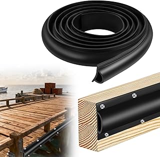 Boat Dock Bumpers, 13 Feet/26 Feet Dock Edging Guard for Piling and Pier Rub Rail for Boats Protection Black Dock Fender Bumper Includes Mounting Screws